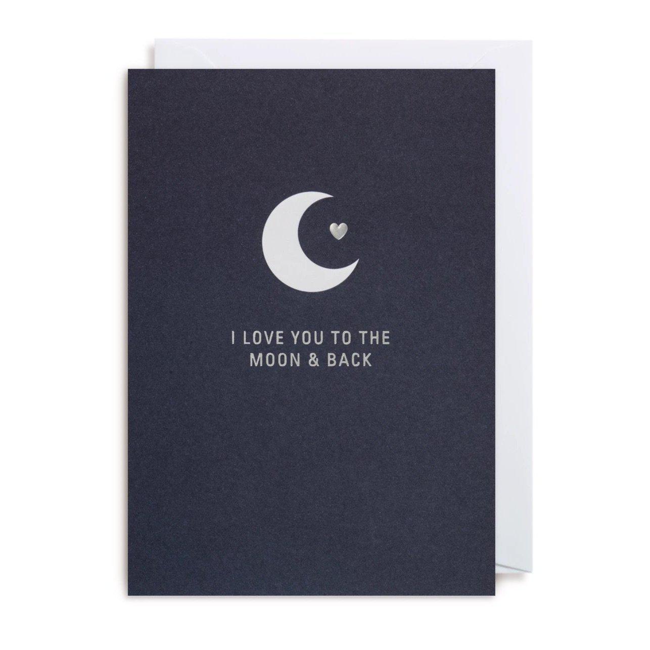 Postco “Love You to the Moon & Back” Greeting Card-Breda's Gift Shop